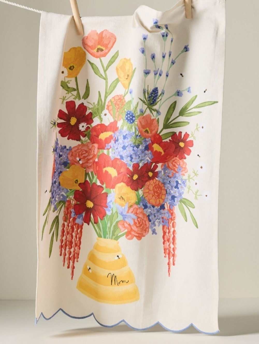 Anthropologie Beehive Cotton Dishtowel
